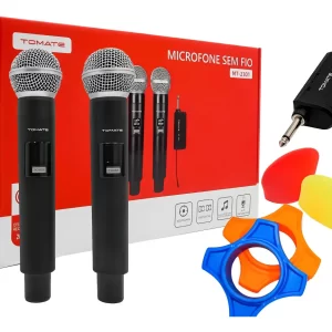 Microfone Sem Fio Wireless Profissional Tomate Mt-2301 Cor Preto