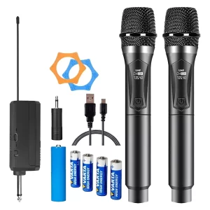 Microfone Profissional Sem Fio Duplo Dinâmico
