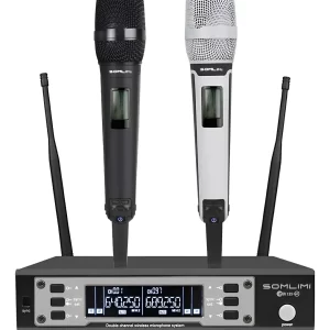 Microfone Duplo Profissional Ew 135 G4 Somlimi Cor Preto E Branco