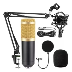 Kit Microfone profissional Condensador BM800  Podcast Gravação Rádio