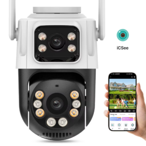 Câmera de Segurança WiFi com Visão Dupla e Auto Rastreamento